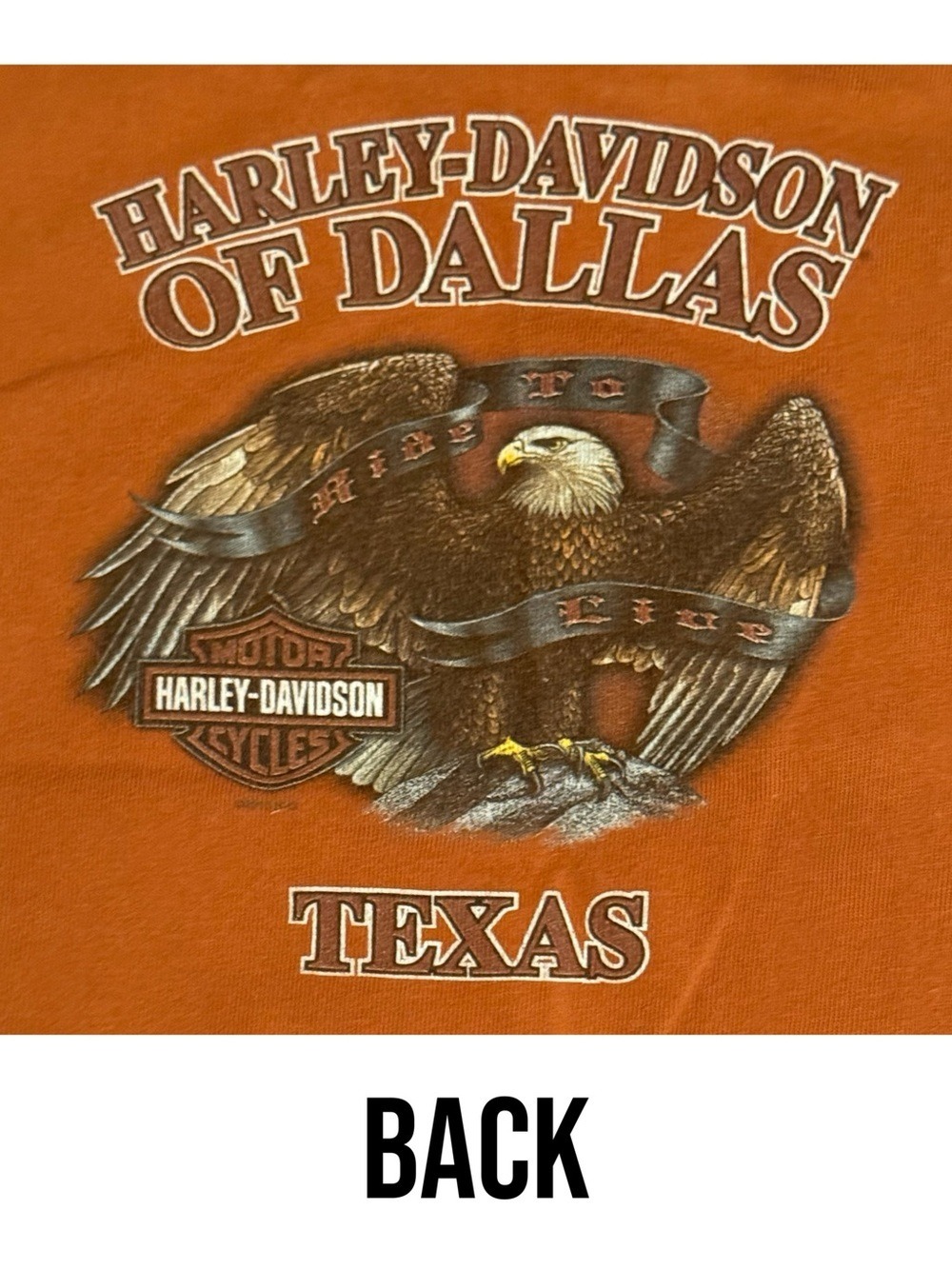 Authentic Harley-Davidson Unisex Burt Orange Texas Road Graphic Short Sleeve Tee - Picture 9 of 15